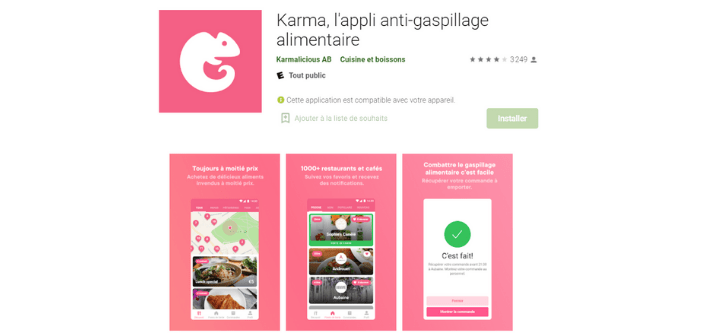 Aplicación anti-desperdicio de alimentos Karma